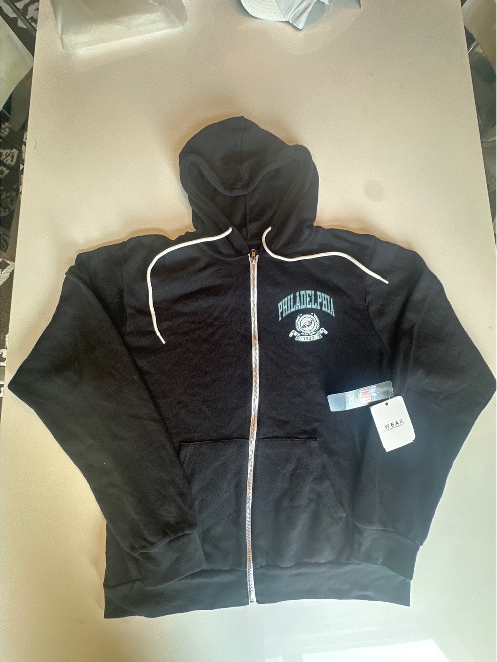 WEAR by Erin Andrews Philadelphia Eagles NFL Full Zip Hoodie Black Size XL -New!